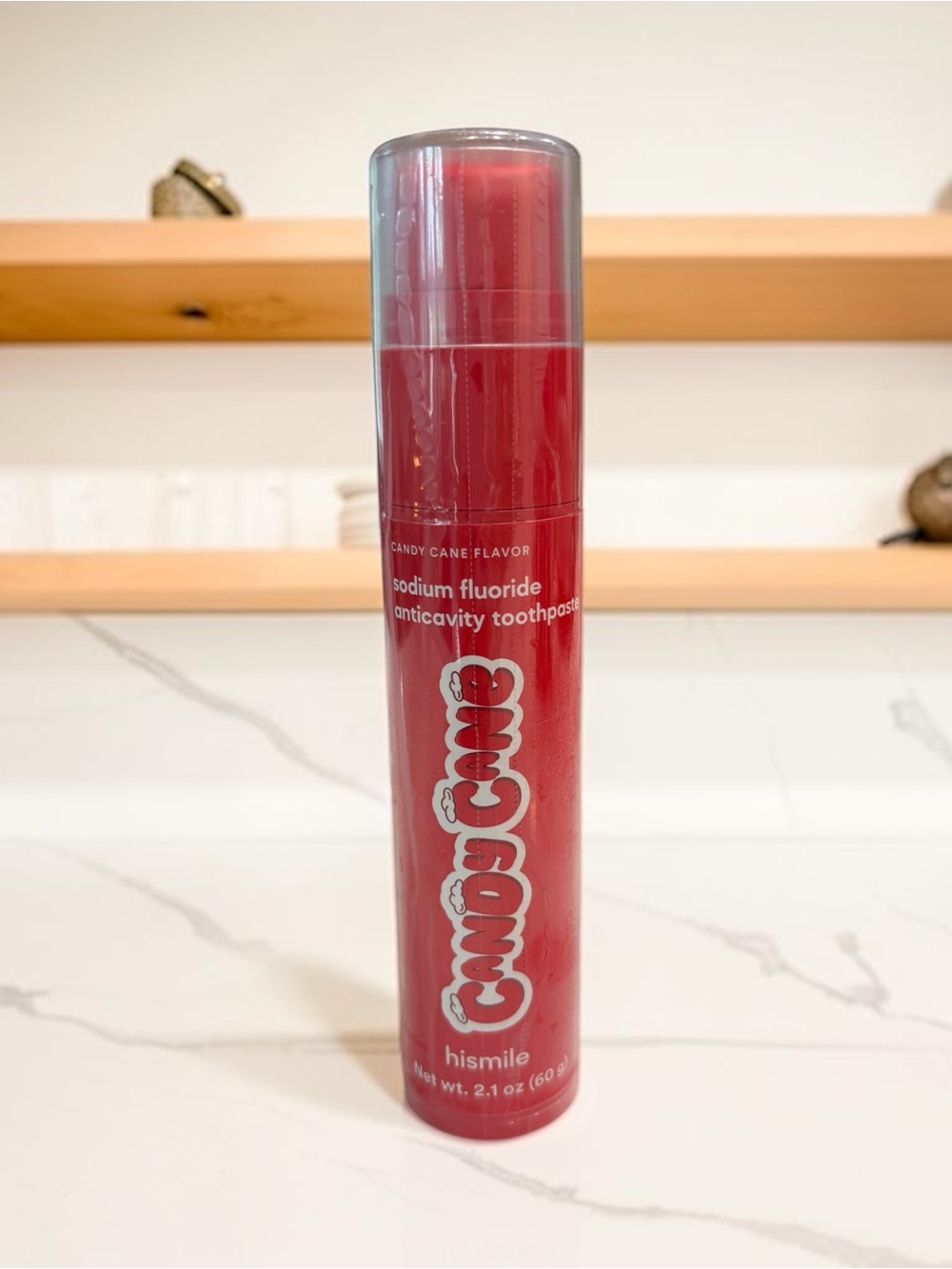 Candy Cane (Hismile) Sodium Fluoride Anticavity Toothpaste - Red
